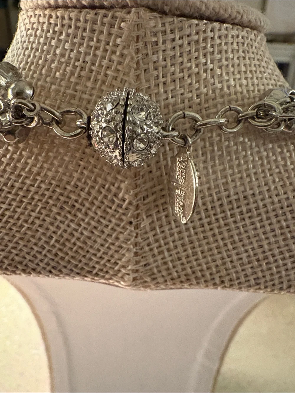 White House Black Market Smoky Gray Multi-Victorian Crystal Necklace
